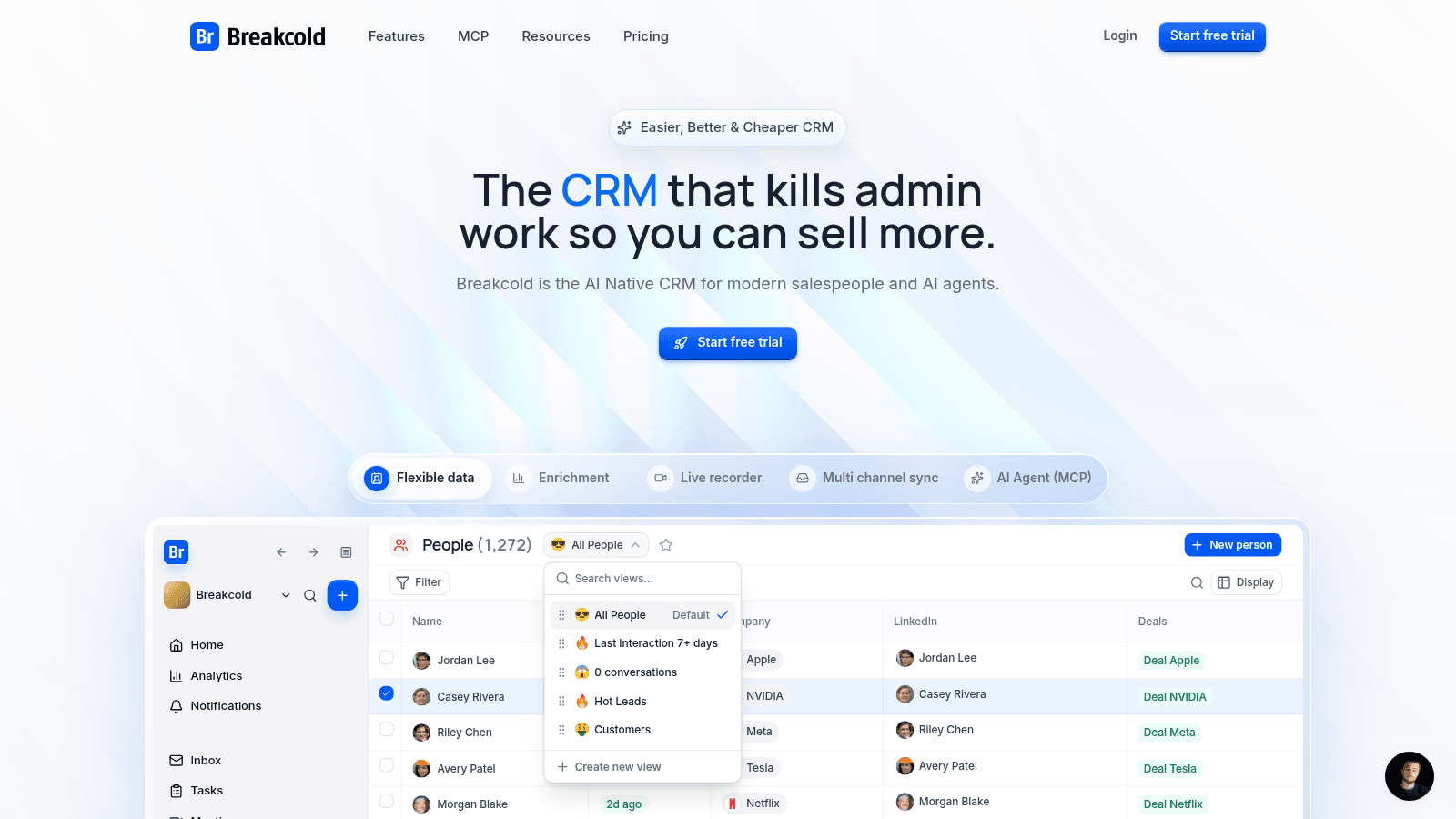 Breakcold as a top CRM Twitter tool
