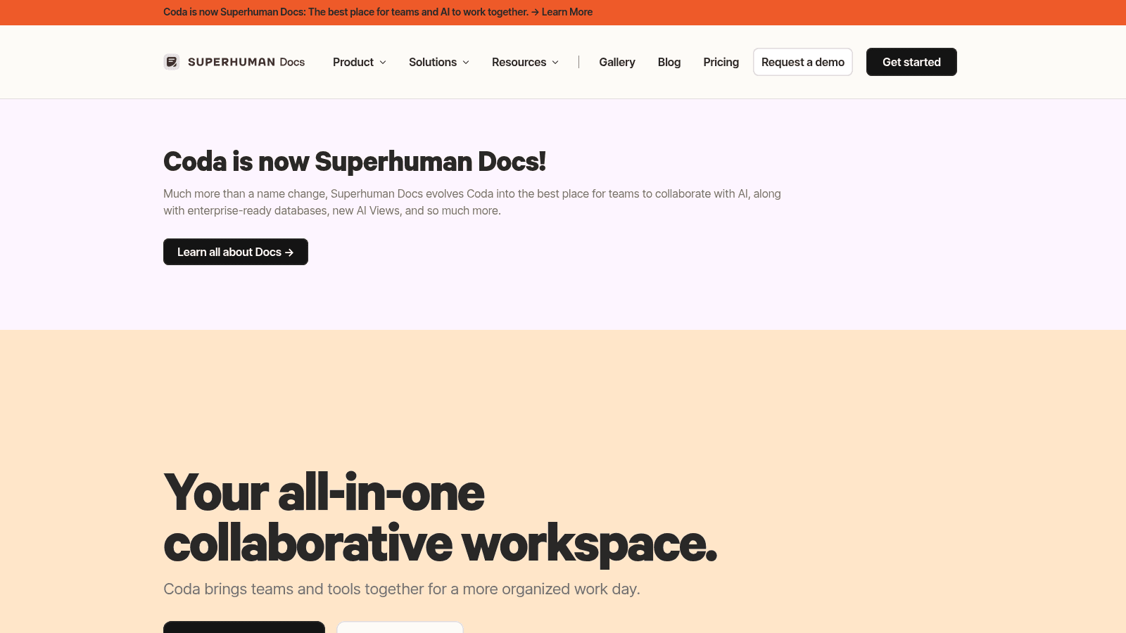 Superhuman Docs, formerly Coda, coda.io