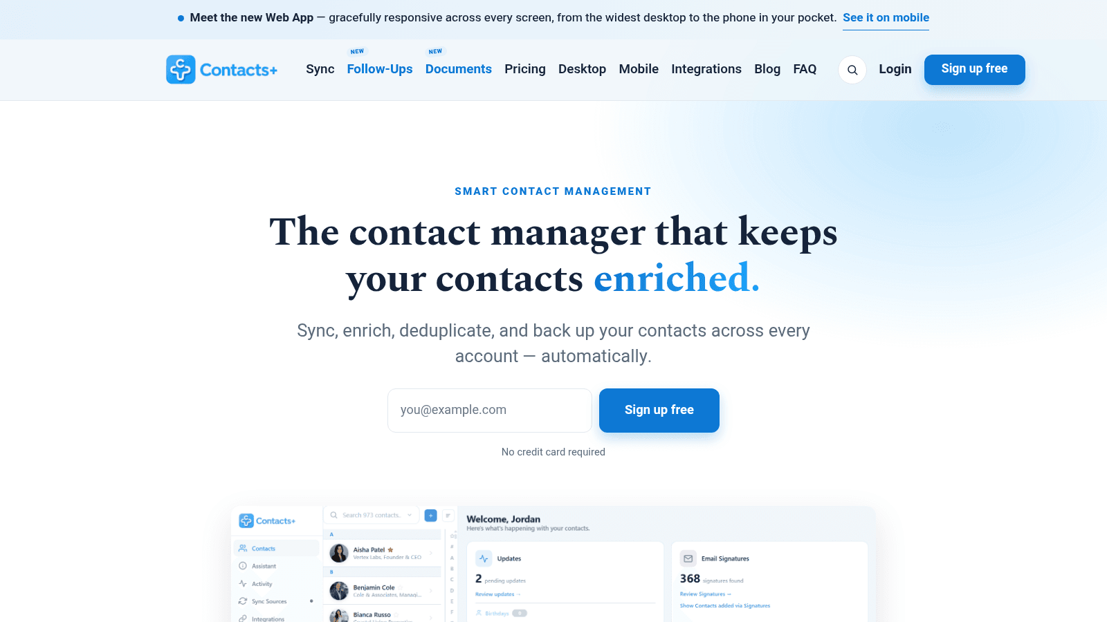 ContactsPlus as a top CRM for networking