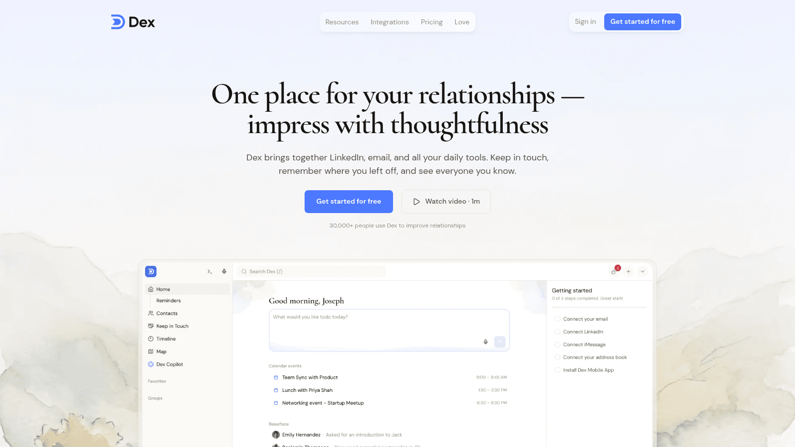 Dex as a top CRM for networking