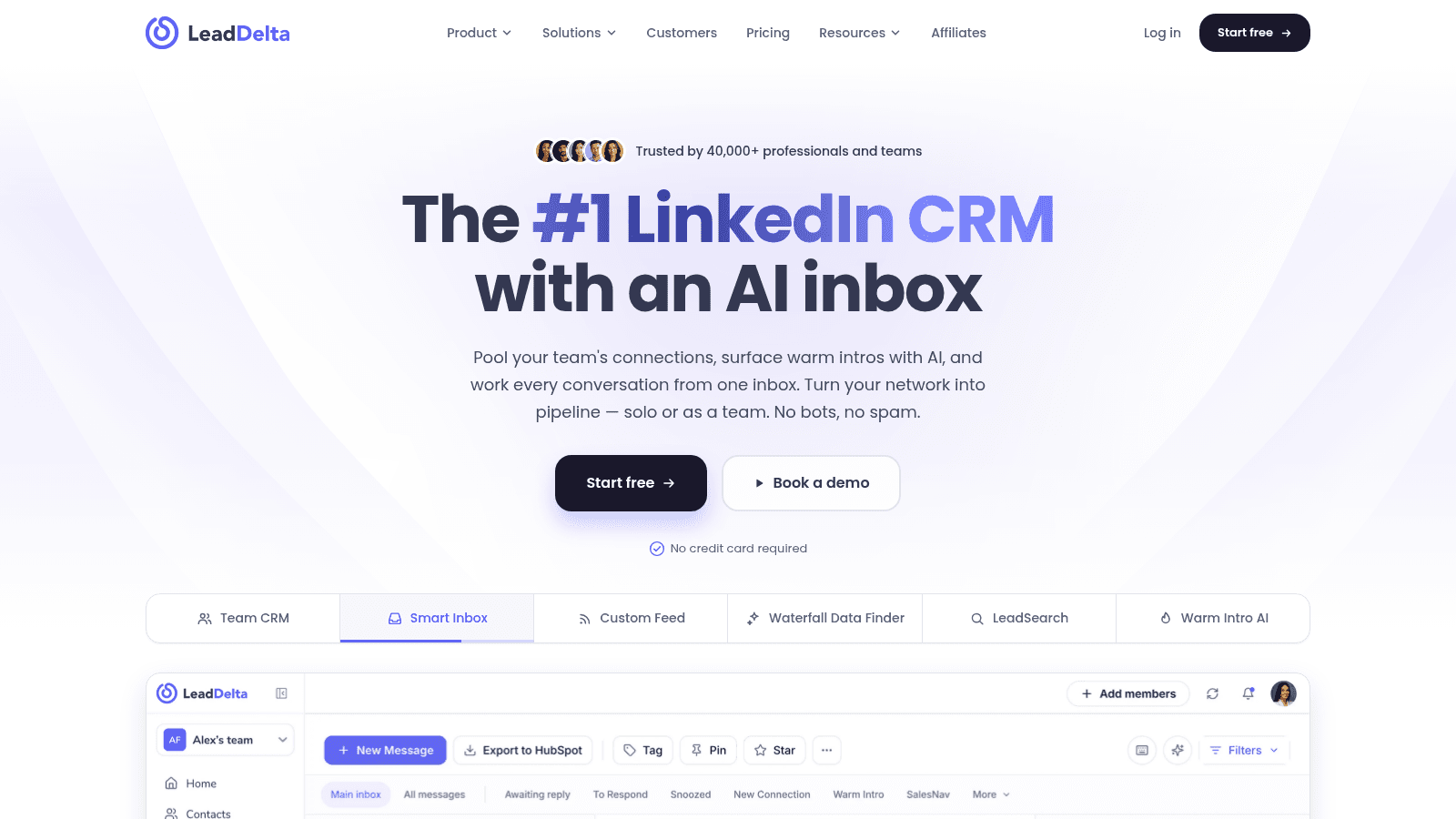 LeadDelta as a top CRM for LinkedIn