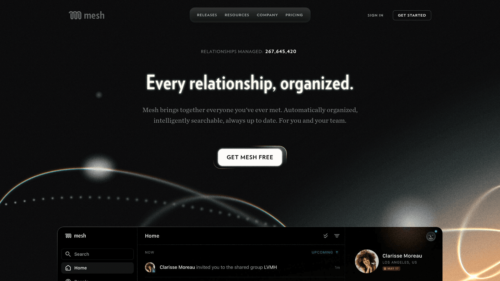 Mesh as a top personal crm