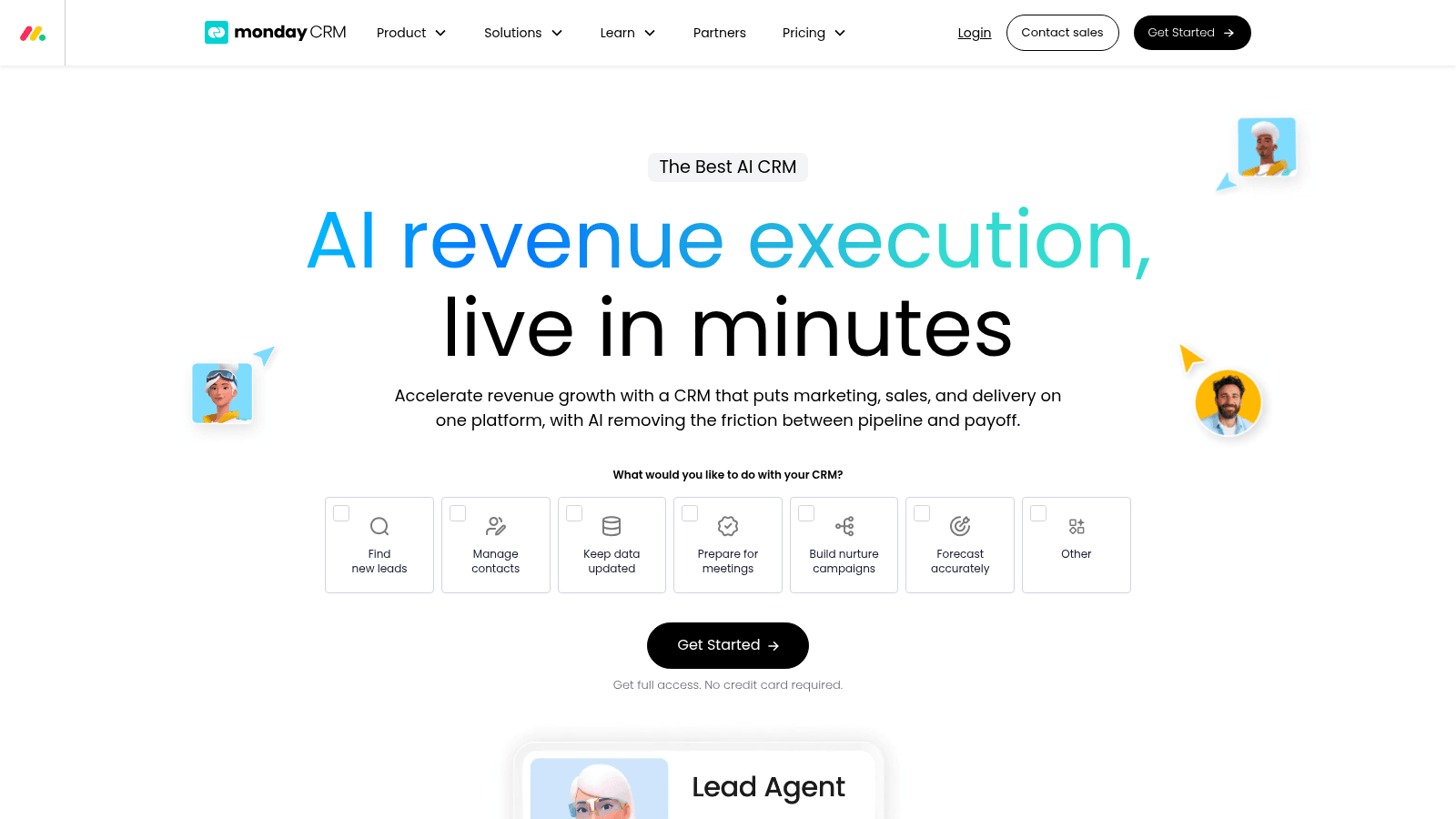 Monday CRM homepage