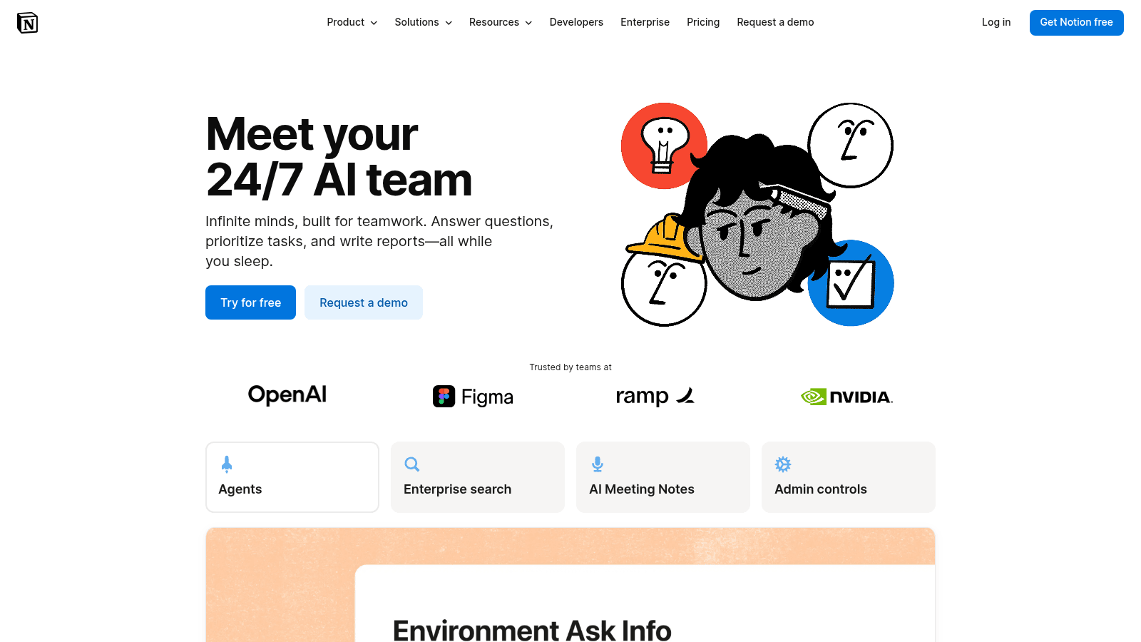 Notion AI product page