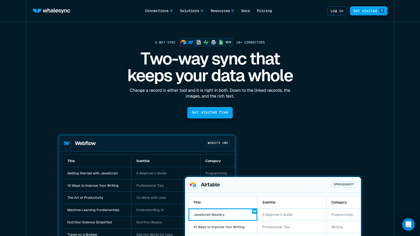 Whalesync as a top Notion add on